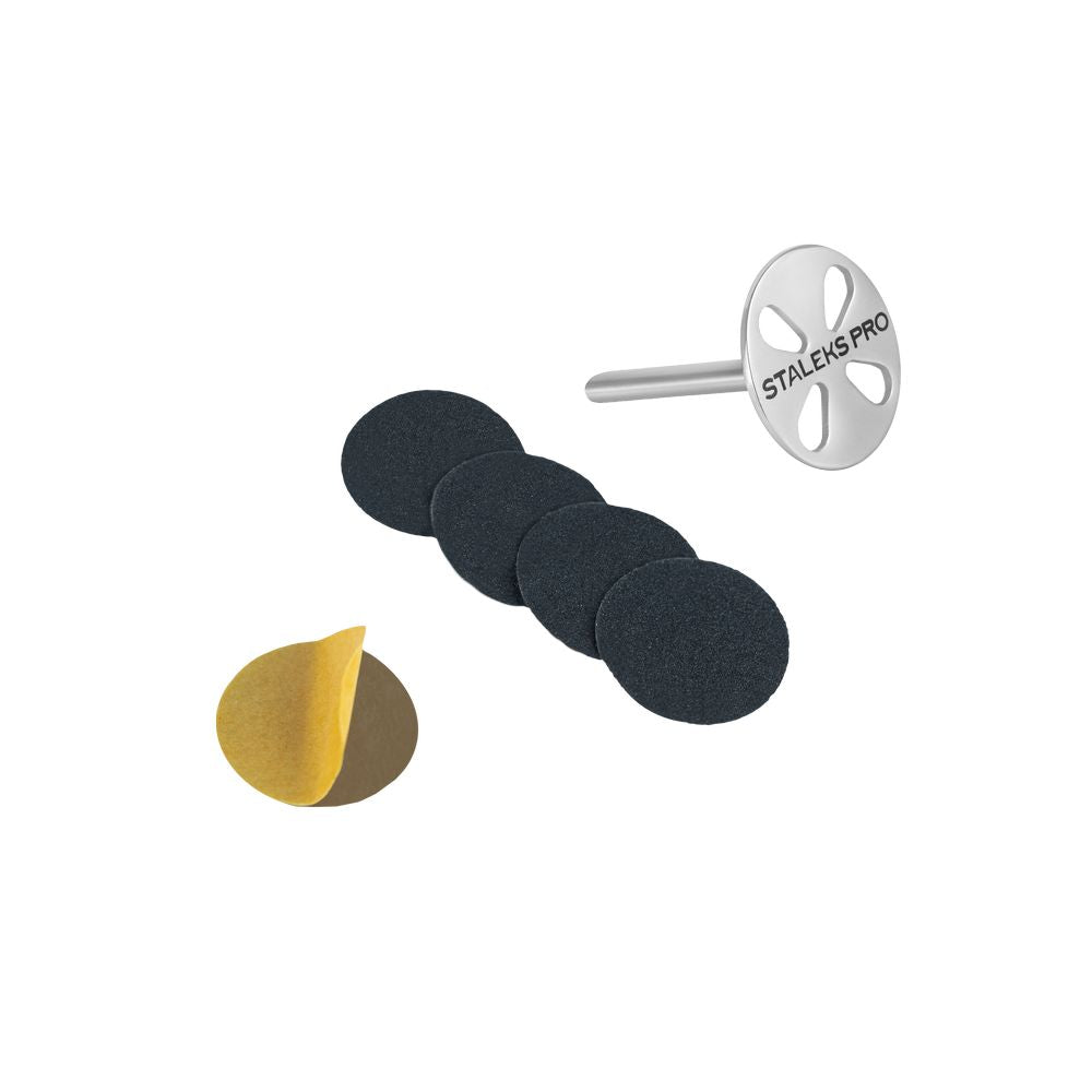 PODODISC STALEKS PRO M (20 mm) pedicure disc in the set with disposable files 180 grit (5 pcs)