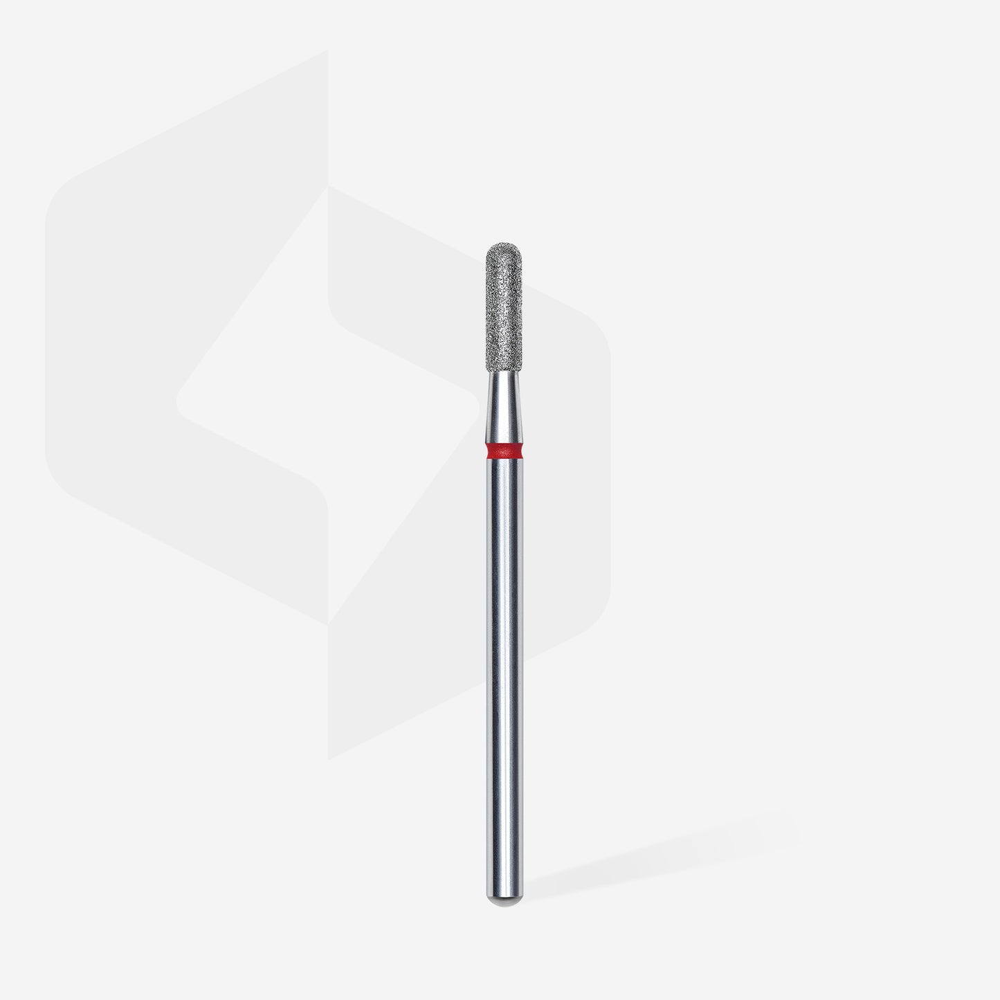STALEKS Diamond nail drill bit, rounded "cylinder", red, head diameter 2.3 mm/ working part 8 mm (divisible by 10)