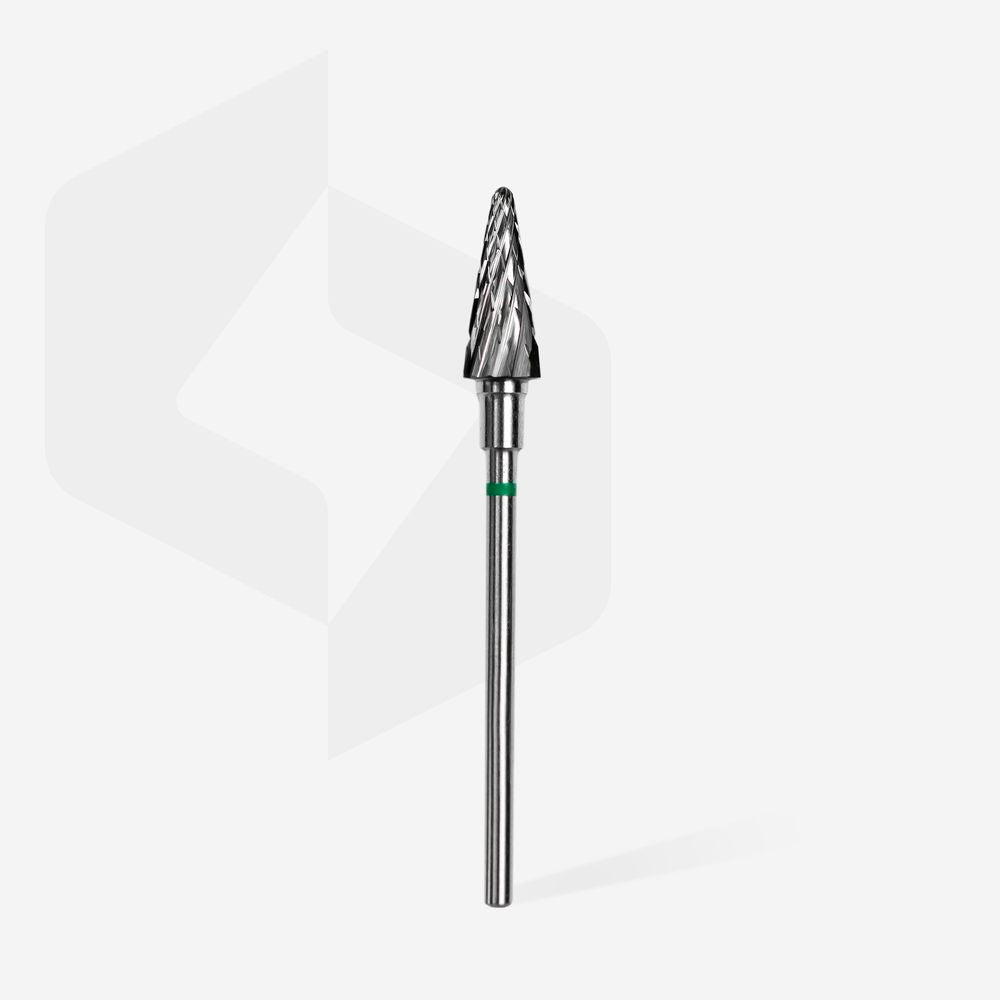 Carbide nail drill bit, "cone" green, head diameter 6 mm / working part 14 mm