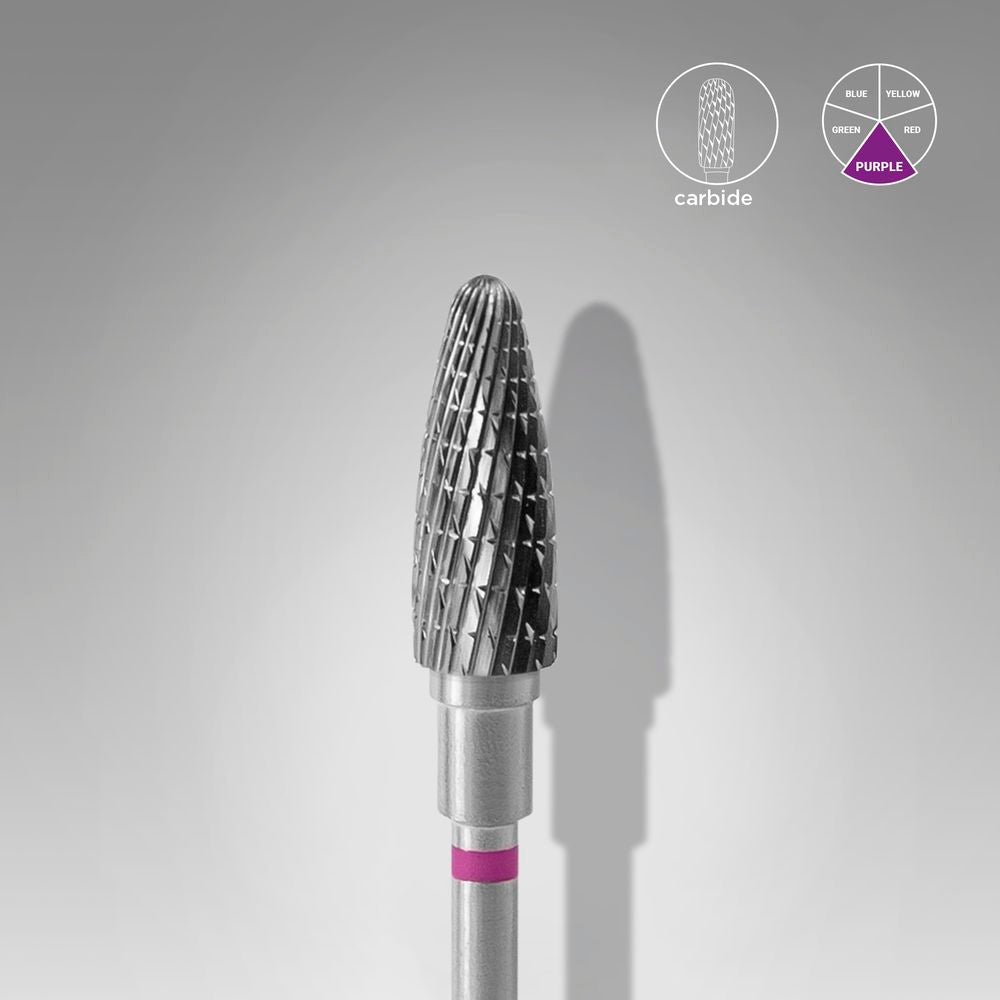 Carbide nail drill bit, "corn", purple, head diameter 5 mm / working part 13 mm