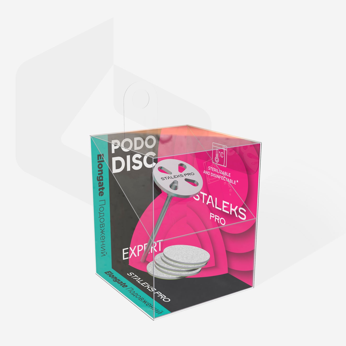 PODODISC STALEKS PRO S (15 mm) Elongated pedicure disc in the set with disposable files 180 grit (5 pcs)
