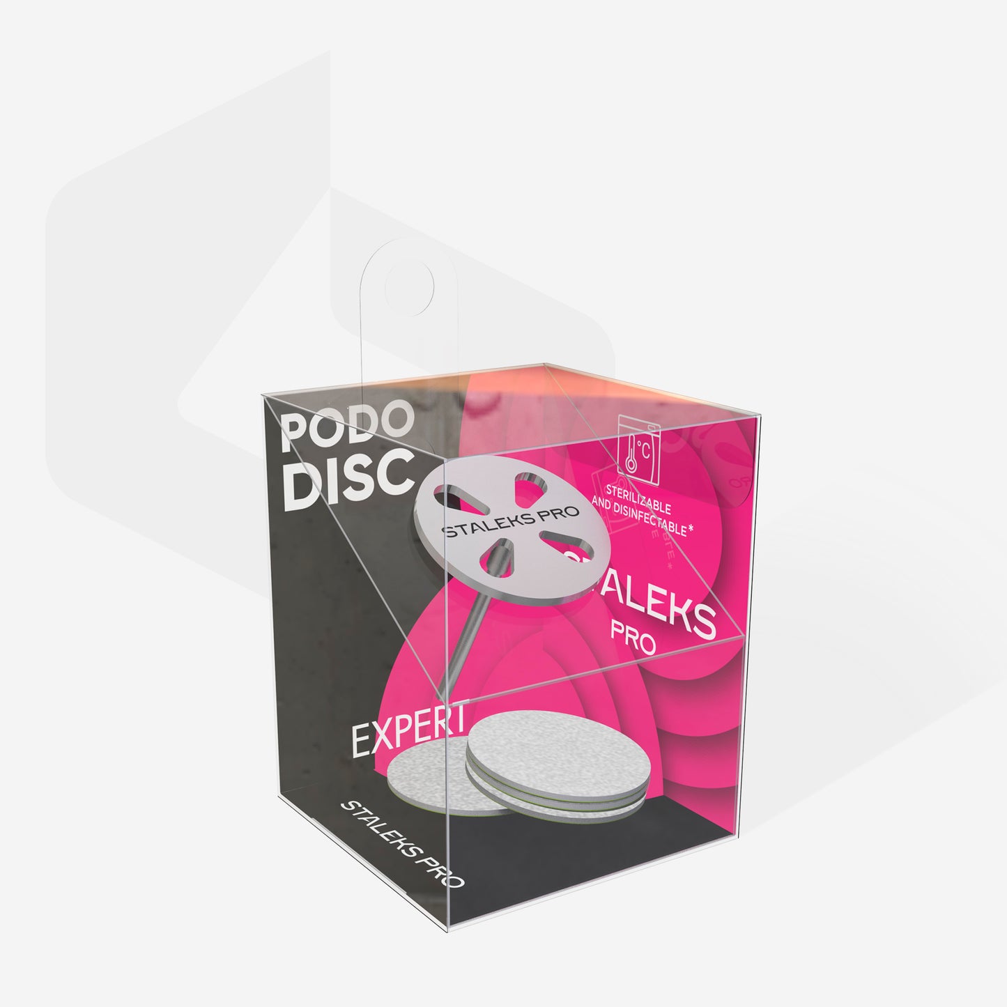 PODODISC STALEKS PRO M (20 mm) pedicure disc in the set with disposable files 180 grit (5 pcs)