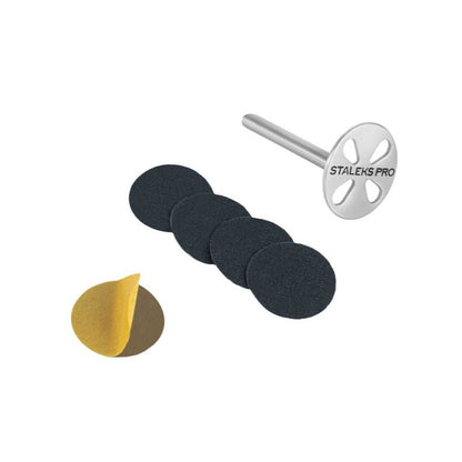 PODODISC STALEKS PRO S (15 mm) pedicure disc in the set with disposable files 180 grit (5 pcs)