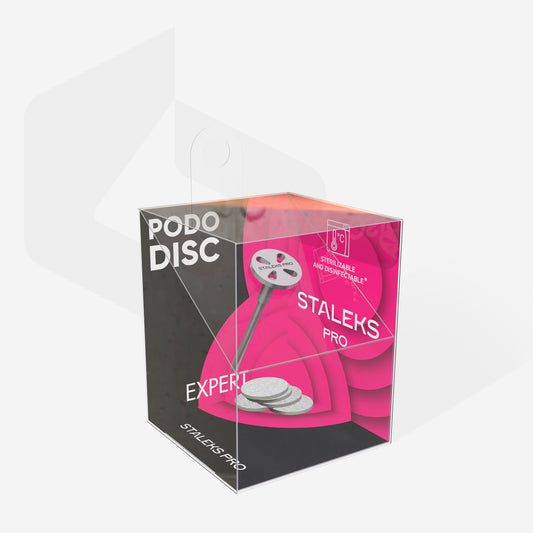 PODODISC STALEKS PRO M (20 mm) Elongated pedicure disc in the set with disposable files 180 grit (5 pcs)