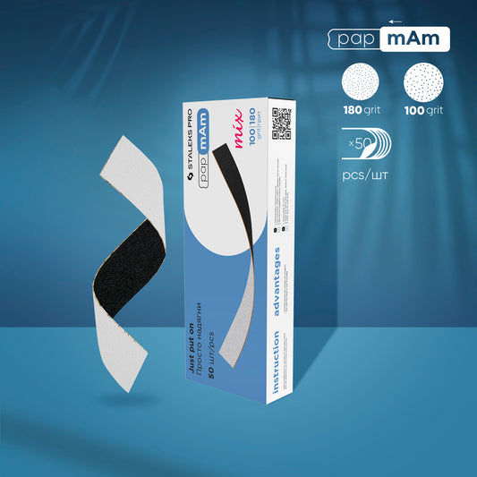 Disposable double-sided files papmAm Mix EXPERT, 100/180 grit (50 pcs)