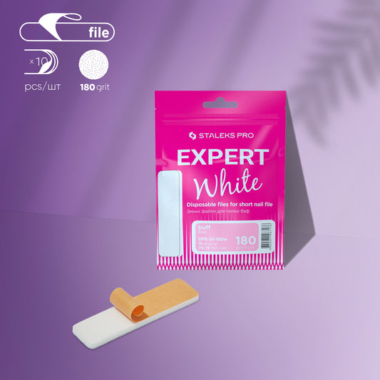 White disposable files for short file (polishing file) EXPERT 51, 180 grit (10 pcs)