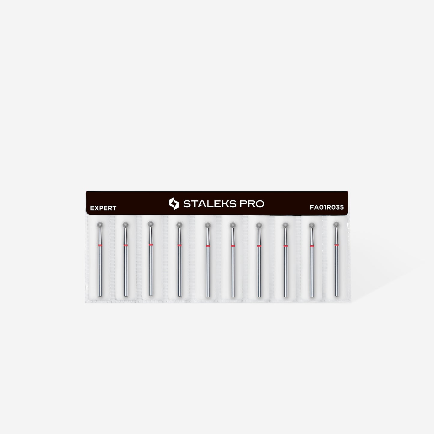 STALEKS Diamond nail drill bit, "ball", red, head diameter 3.5 mm