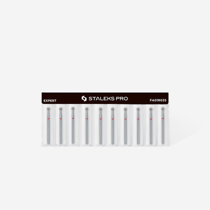 STALEKS Diamond nail drill bit, "ball", red, head diameter 3.5 mm