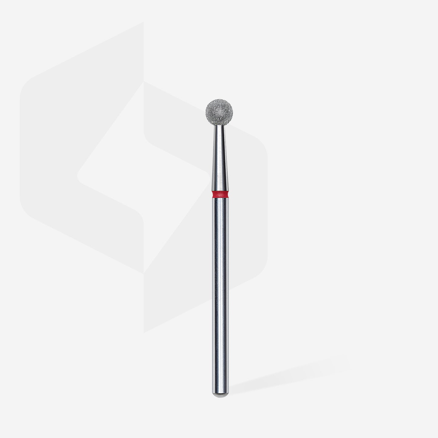 Diamond nail drill bit, "ball", red, head diameter 4 mm