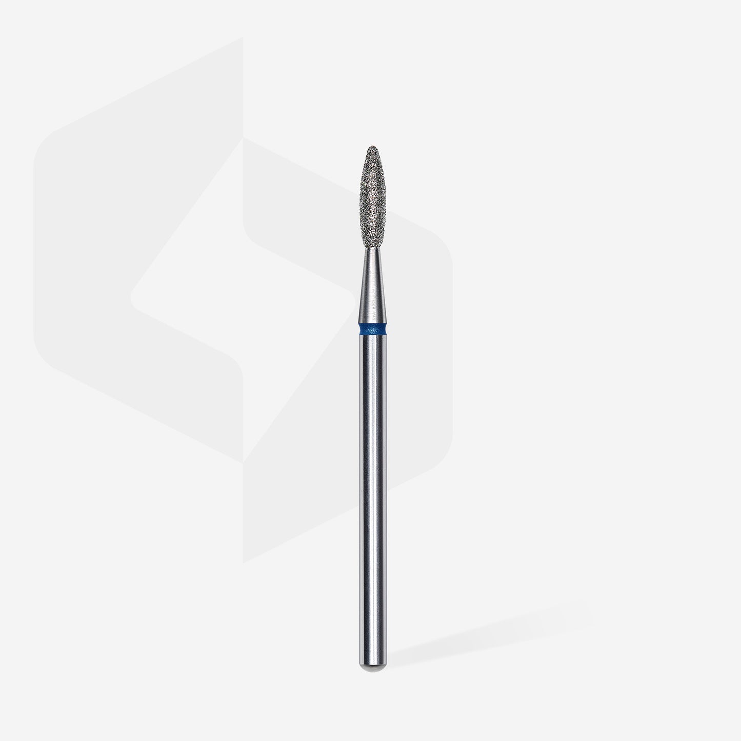 Diamond nail drill bit, "flame" , blue, head diameter 2.1 mm, working part 8 mm