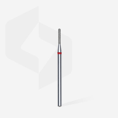 STALEKS Diamond nail drill bit, rounded "cylinder", red, head diameter 1.4 mm, working part 8 mm