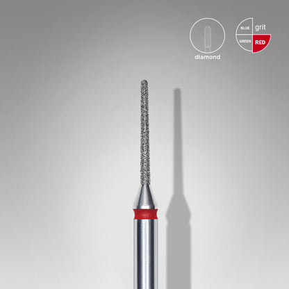 STALEKS Diamond nail drill bit, "needle", red, head diameter 1 mm, working part 10 mm