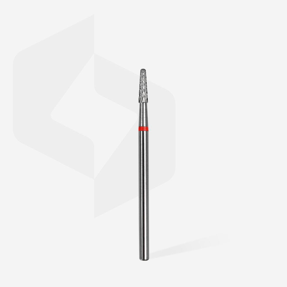 Carbide nail drill bit, "cone" red, diameter 2.3 mm / working part 8 mm