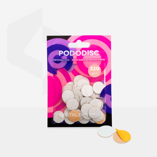 STALEKS Disposable white files with soft foam layer for pedicure disc PODODISC STALEKS PRO S, 320 grit (50 pcs)