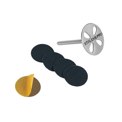 PODODISC STALEKS PRO L (25 mm) Elongated pedicure disc in the set with disposable files 180 grit (5 pcs)