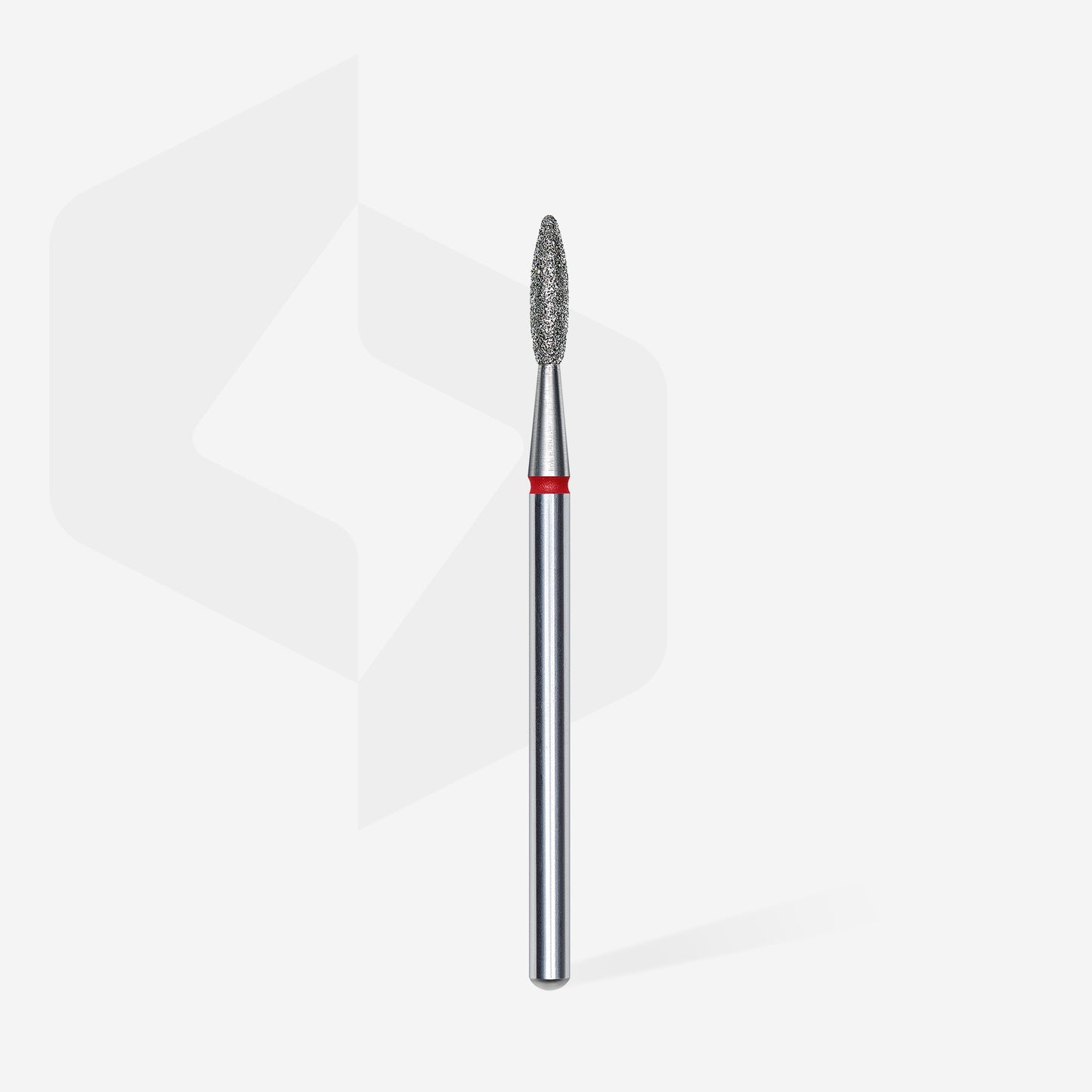 STALEKS Diamond nail drill bit, "flame" , red, head diameter 2.1 mm, working part 8 mm