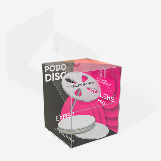 PODODISC STALEKS PRO L (25 mm) pedicure disc in the set with disposable files 180 grit (5 pcs)